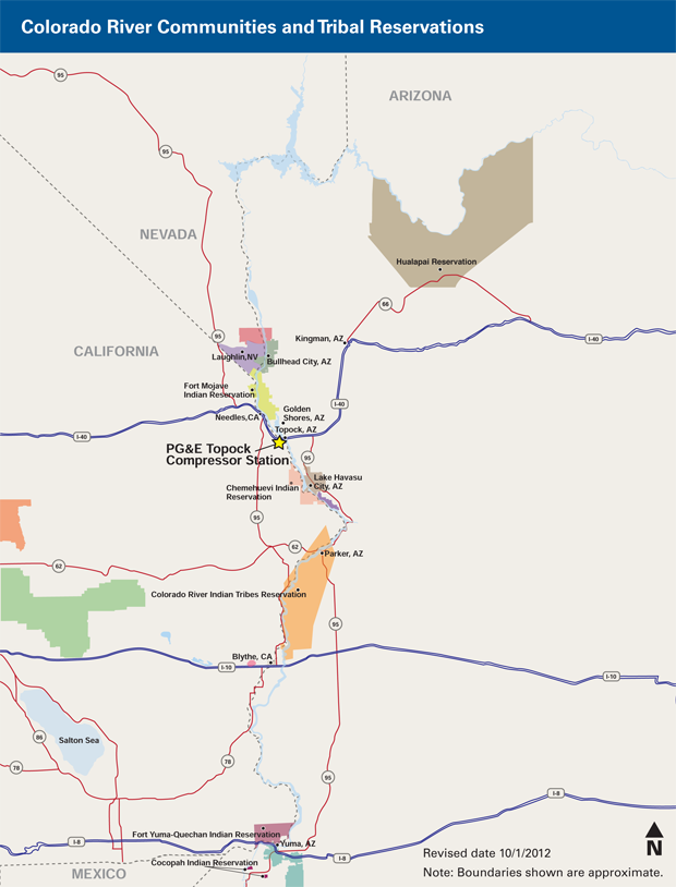 Map of Colorado River Communities and Tribal Reservations