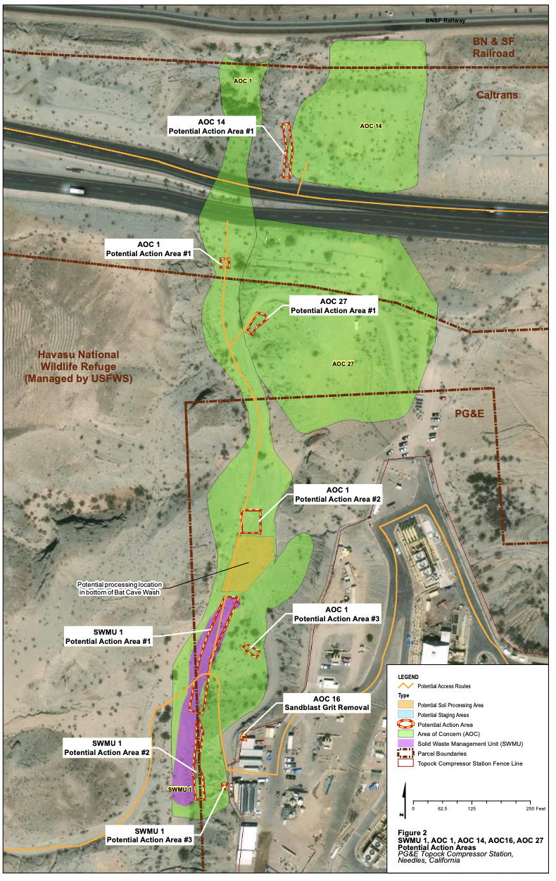 Map of Figure  2-1 AOC4 Site Features Implementation Report for Time-critical removal action at AOC 4