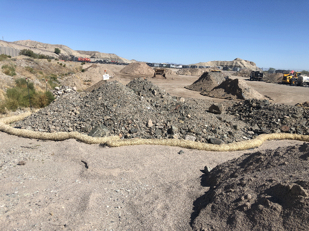 Image of old soil piles in the soil processing yard