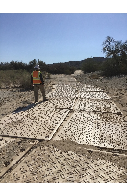 Image of mats placed on floodplain