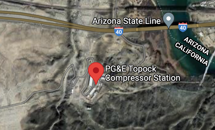 Map centered on PG&E Topock Compressor Station